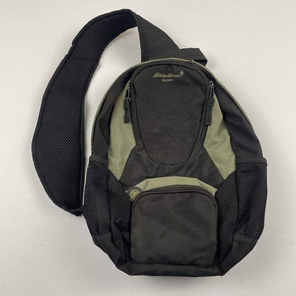 Eddie Bauer Crossbody Sling Backpack Bag Shoulder Black Gray Walk Hiking - Picture 1 of 14